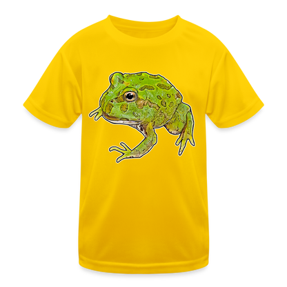 Kinder Funktions-T-Shirt Ceratophrys cranwelli Peppermint Blue - Eigelb