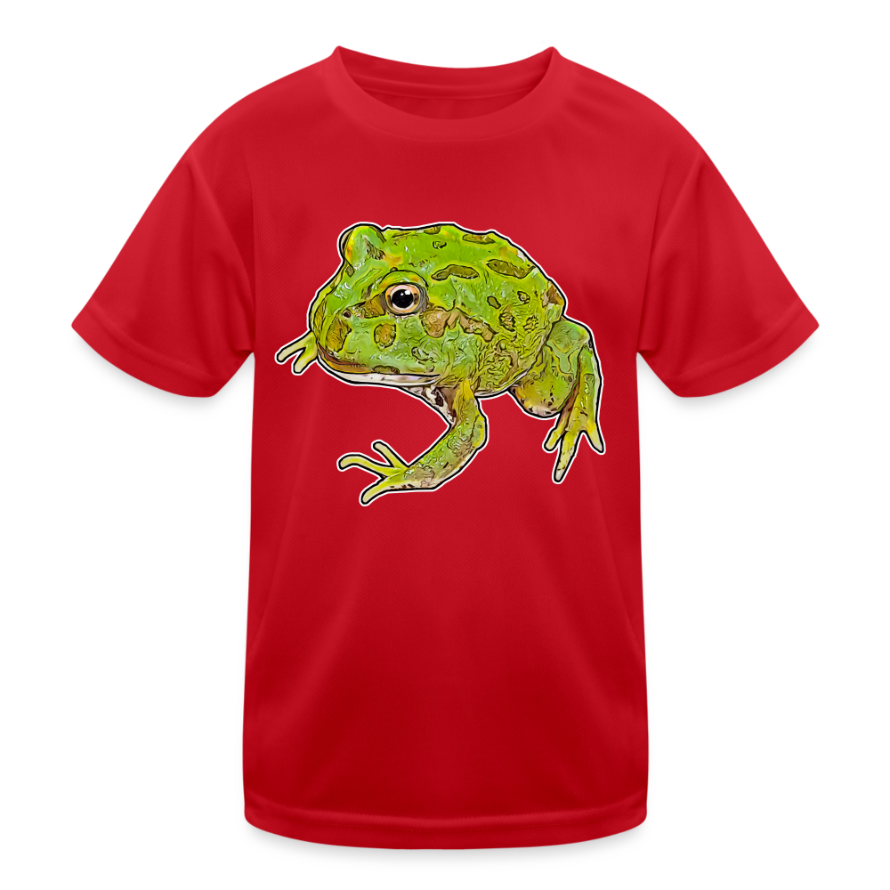 Kinder Funktions-T-Shirt Ceratophrys cranwelli Peppermint Blue - Rot