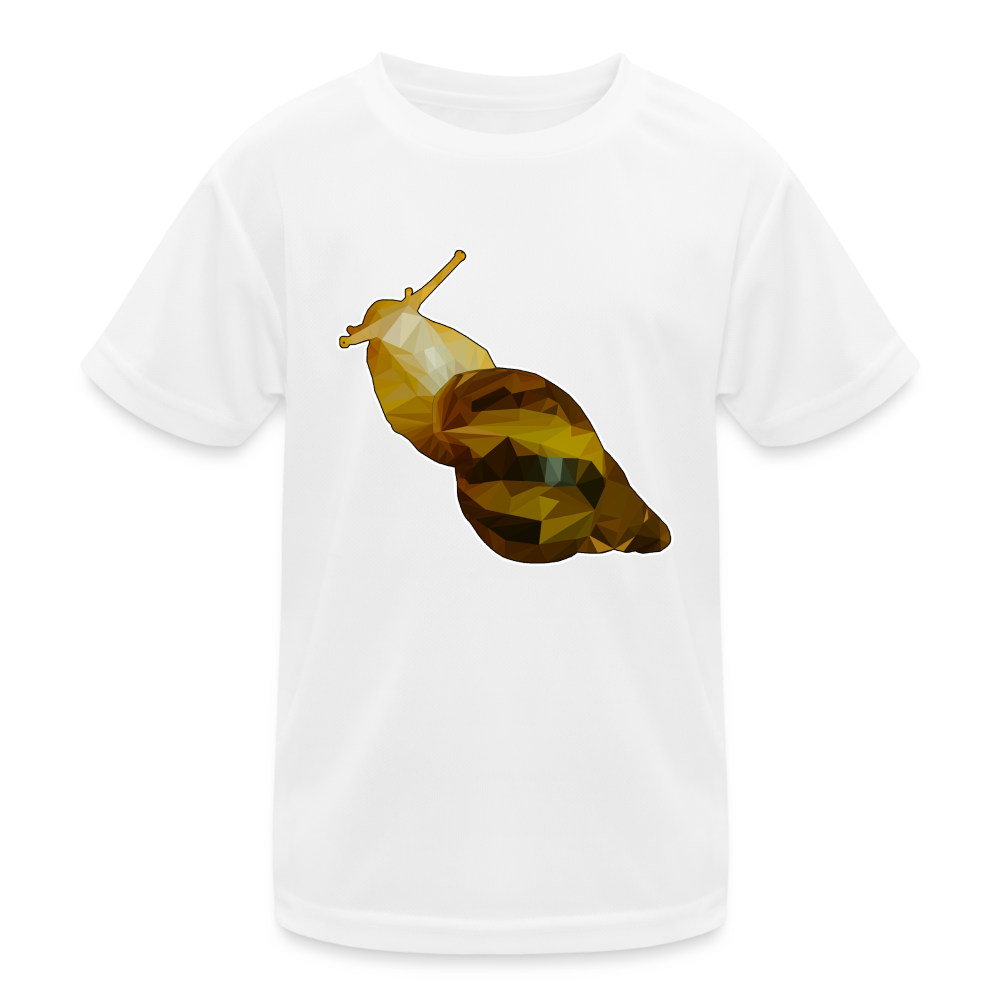 Kinder Funktions-T-Shirt Achatina reticulata Low Poly - weiß