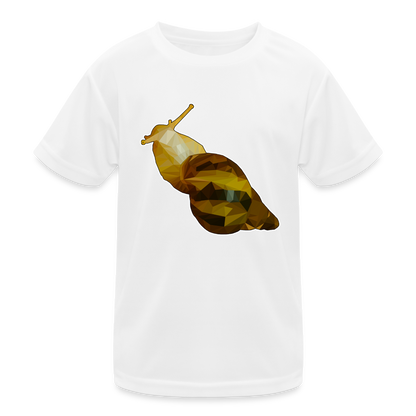 Kinder Funktions-T-Shirt Achatina reticulata Low Poly - weiß