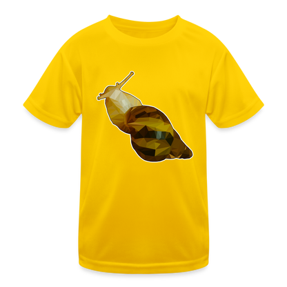 Kinder Funktions-T-Shirt Achatina reticulata Low Poly - Eigelb