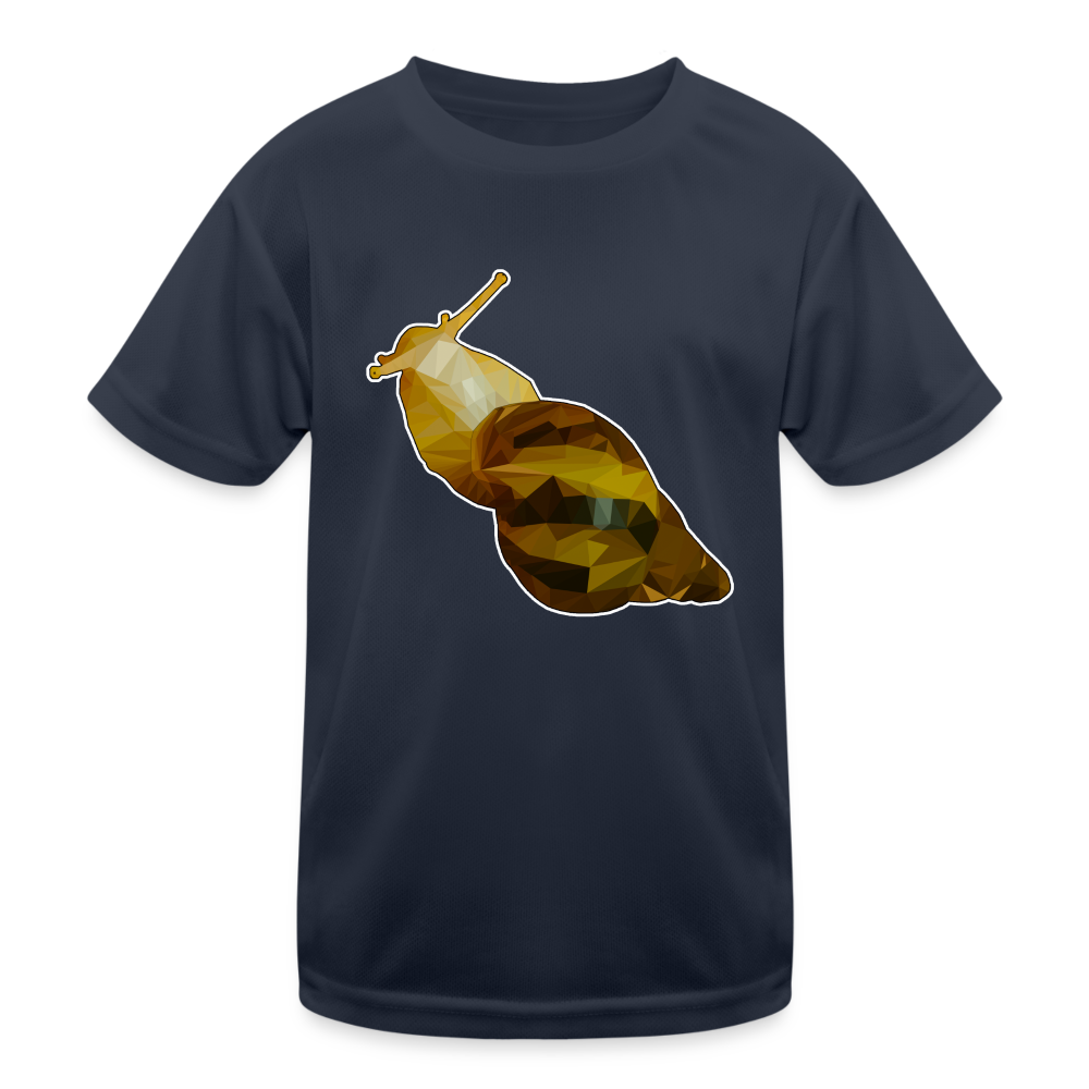 Kinder Funktions-T-Shirt Achatina reticulata Low Poly - Navy