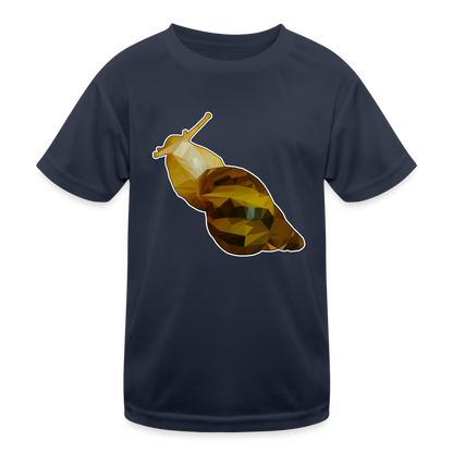 Kinder Funktions-T-Shirt Achatina reticulata Low Poly - Navy