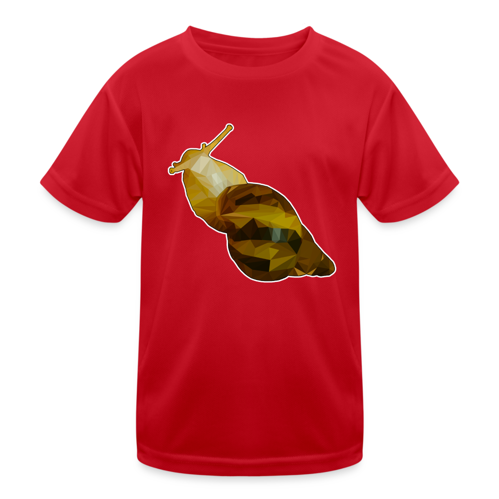 Kinder Funktions-T-Shirt Achatina reticulata Low Poly - Rot