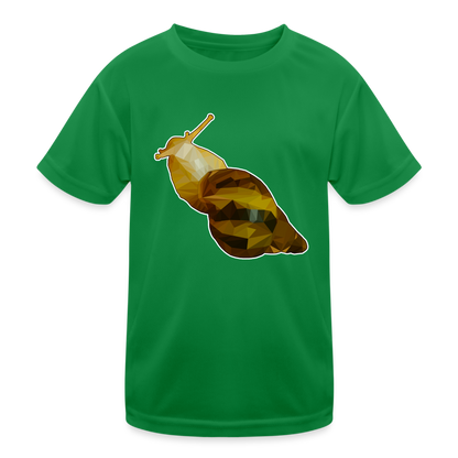 Kinder Funktions-T-Shirt Achatina reticulata Low Poly - Kelly Green