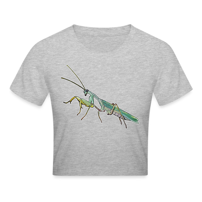Crop T-Shirt Sphodromantis lineola male - Grau meliert