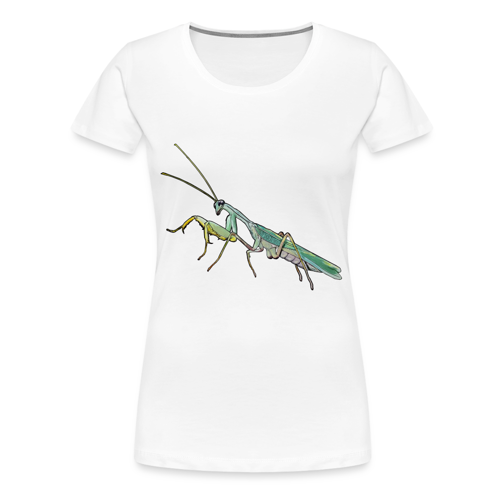 Frauen Basic T-Shirt Sphodromantis lineola male - weiß