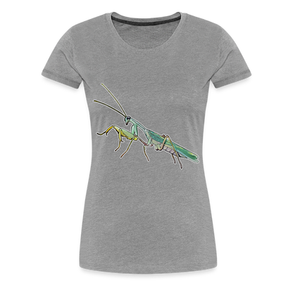 Frauen Basic T-Shirt Sphodromantis lineola male - Grau meliert