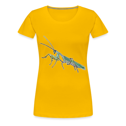 Frauen Basic T-Shirt Sphodromantis lineola male - Sonnengelb