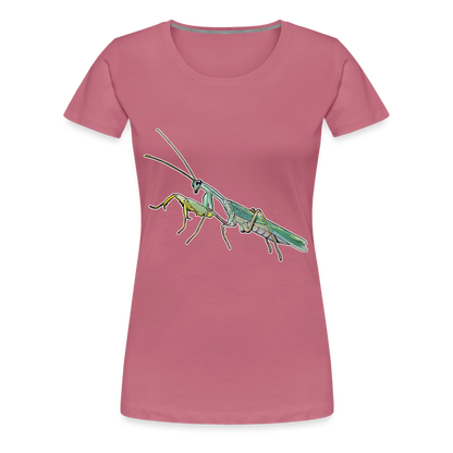 Frauen Basic T-Shirt Sphodromantis lineola male - Malve