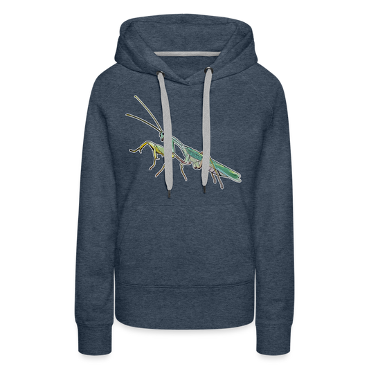 Frauen Hoodie Sphodromantis lineola male - Jeansblau