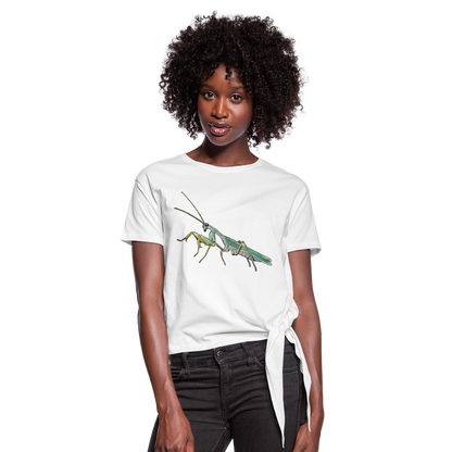 Frauen Knotenshirt Sphodromantis lineola male - weiß
