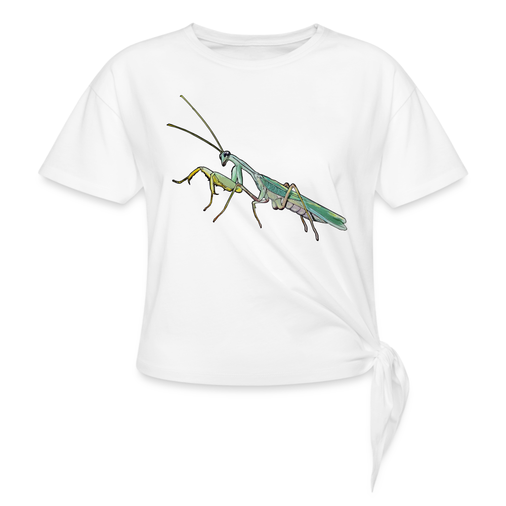 Frauen Knotenshirt Sphodromantis lineola male - weiß