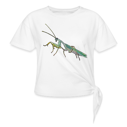 Frauen Knotenshirt Sphodromantis lineola male - weiß