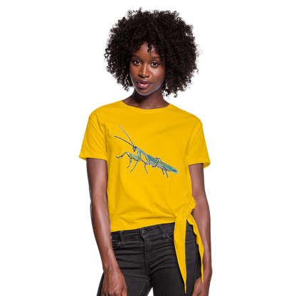 Frauen Knotenshirt Sphodromantis lineola male - Sonnengelb