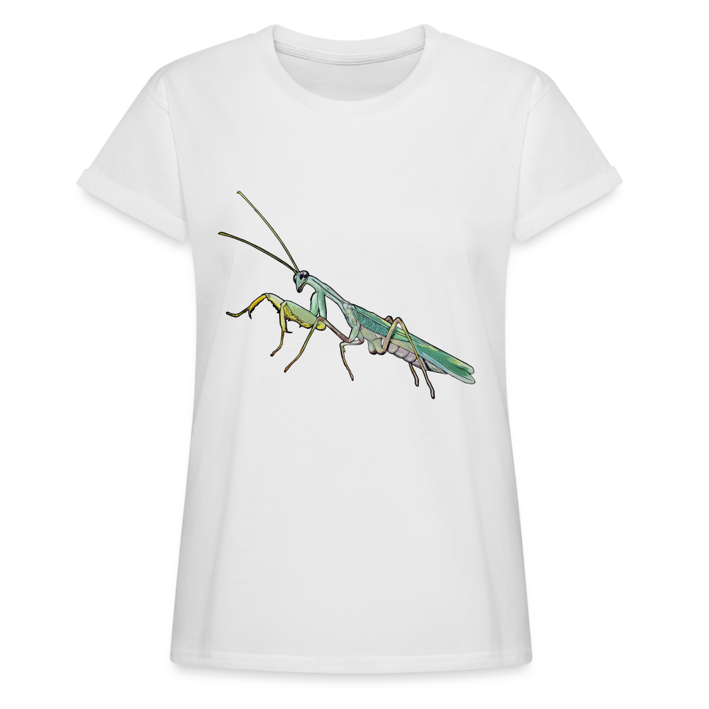 Frauen Oversized T-Shirt Sphodromantis lineola male - weiß