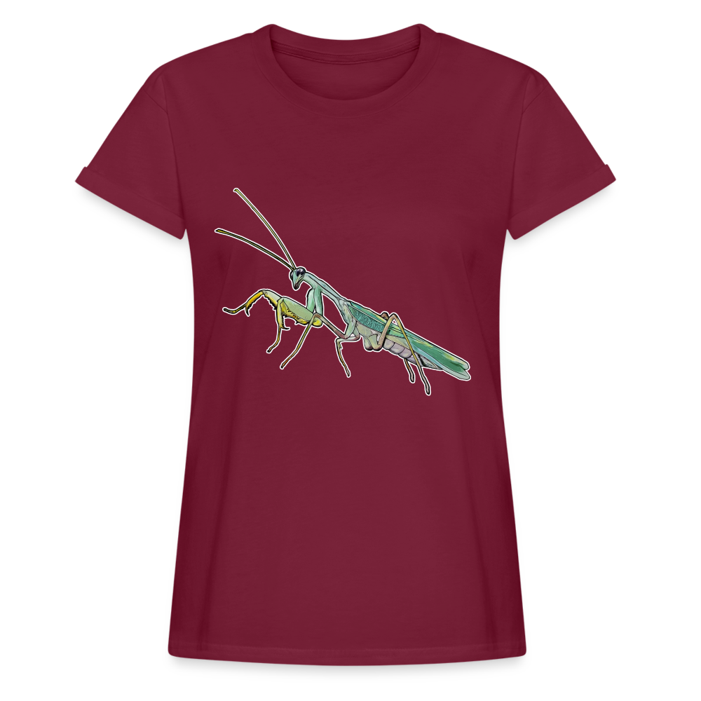 Frauen Oversized T-Shirt Sphodromantis lineola male - Bordeaux