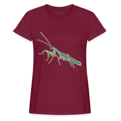 Frauen Oversized T-Shirt Sphodromantis lineola male - Bordeaux