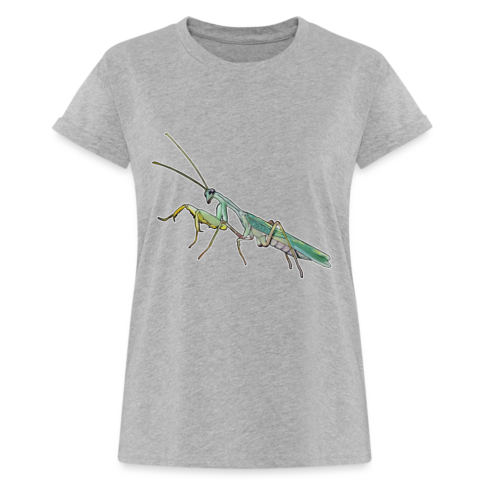 Frauen Oversized T-Shirt Sphodromantis lineola male - Grau meliert