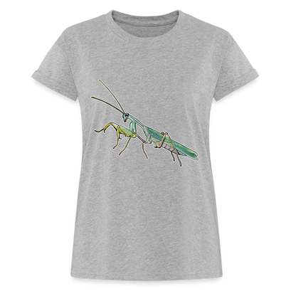 Frauen Oversized T-Shirt Sphodromantis lineola male - Grau meliert