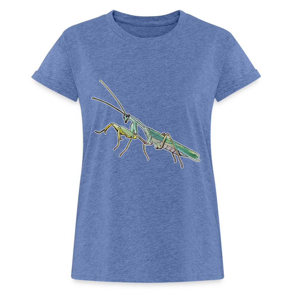 Frauen Oversized T-Shirt Sphodromantis lineola male - Denim meliert