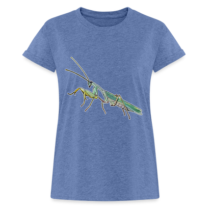 Frauen Oversized T-Shirt Sphodromantis lineola male - Denim meliert