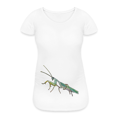 Frauen Schwangerschafts-T-Shirt Sphodromantis lineola male - weiß