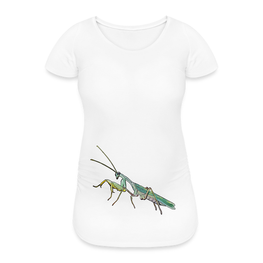Frauen Schwangerschafts-T-Shirt Sphodromantis lineola male - weiß