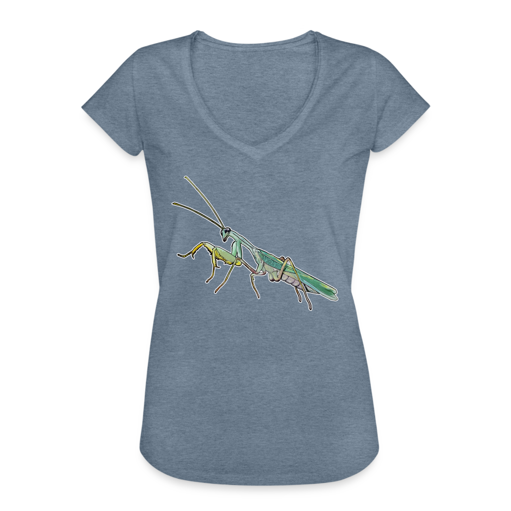 Frauen Vintage T-Shirt Sphodromantis lineola male - Vintage Denim