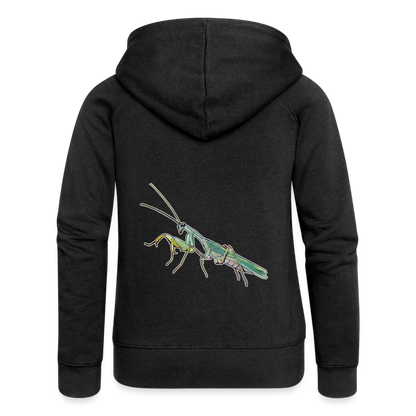 Frauen Zip-Hoodie Sphodromantis lineola male - Schwarz