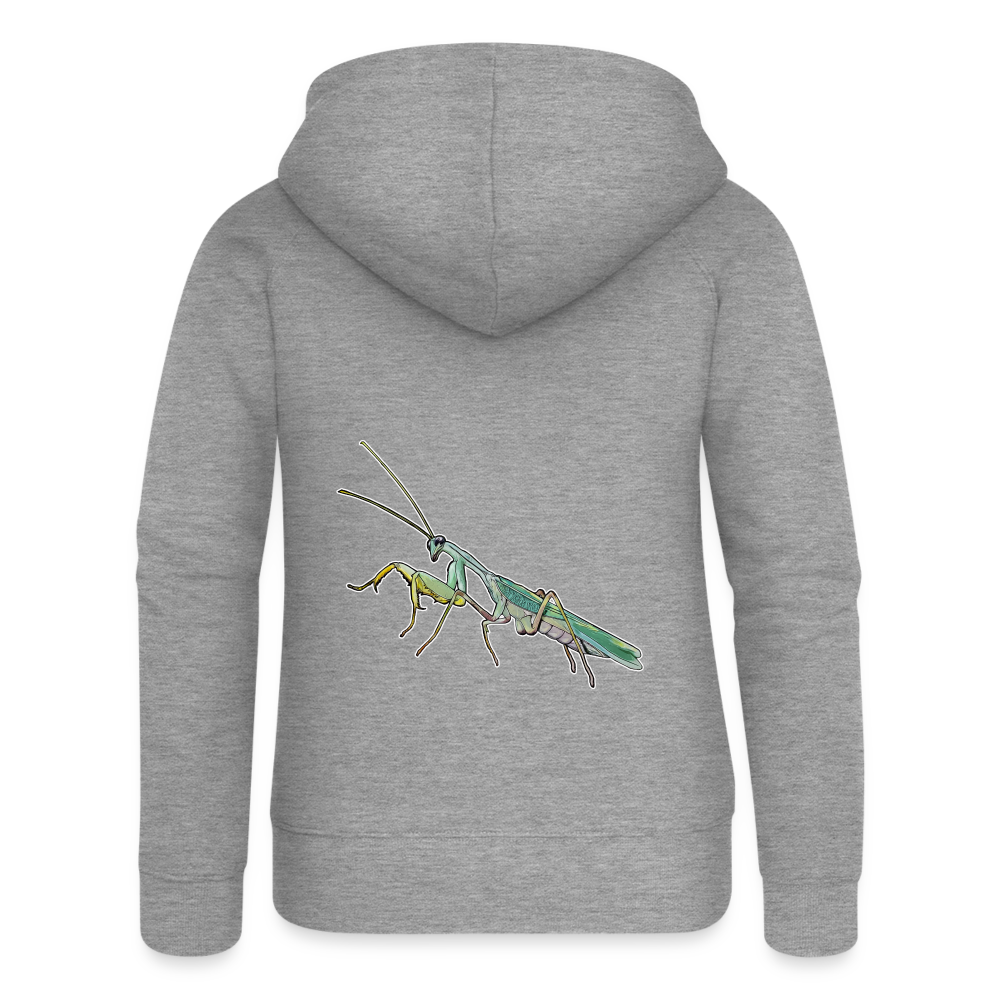 Frauen Zip-Hoodie Sphodromantis lineola male - Grau meliert