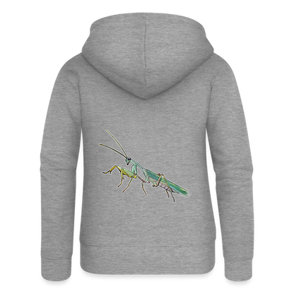 Frauen Zip-Hoodie Sphodromantis lineola male - Grau meliert
