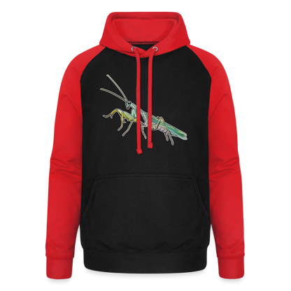 Unisex Baseball Hoodie Sphodromantis lineola male - Schwarz/Rot