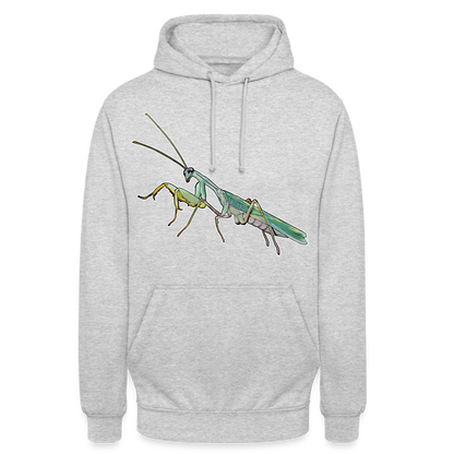 Unisex Hoodie Sphodromantis lineola male - Hellgrau meliert