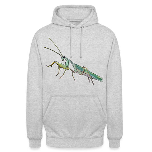 Unisex Hoodie Sphodromantis lineola male - Hellgrau meliert