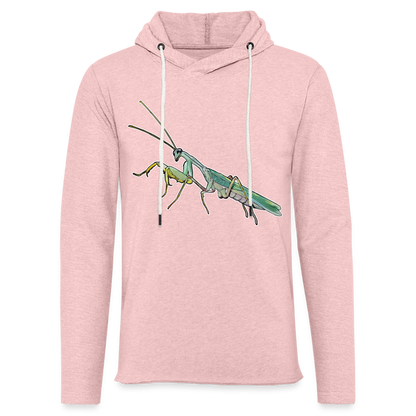 Unisex Kapuzensweatshirt Sphodromantis lineola male - Rosa-Creme meliert
