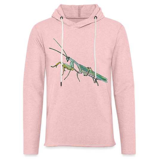 Unisex Kapuzensweatshirt Sphodromantis lineola male - Rosa-Creme meliert