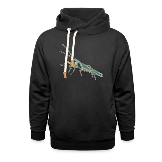 Unisex Schalkragen Hoodie Sphodromantis lineola male - Schwarz