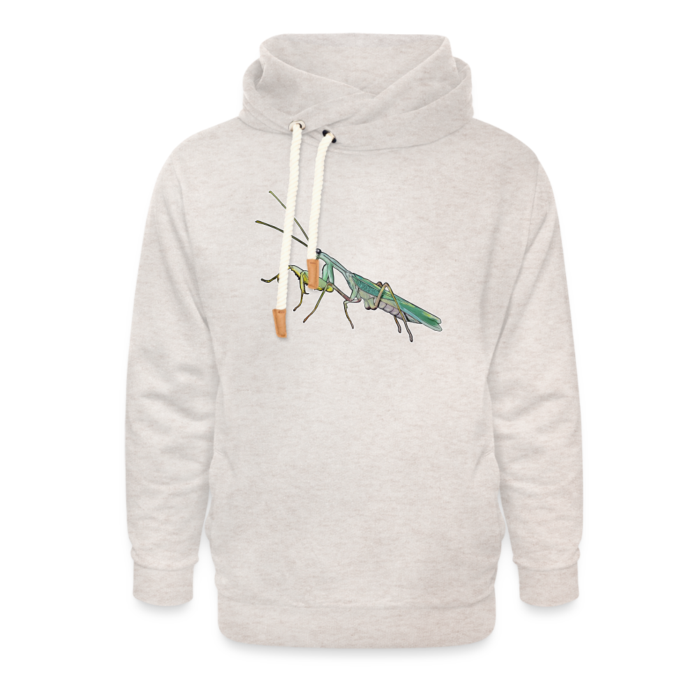 Unisex Schalkragen Hoodie Sphodromantis lineola male - Beige meliert