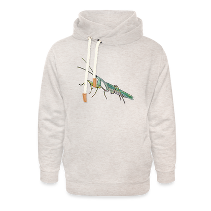 Unisex Schalkragen Hoodie Sphodromantis lineola male - Beige meliert
