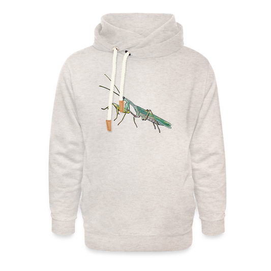 Unisex Schalkragen Hoodie Sphodromantis lineola male - Beige meliert