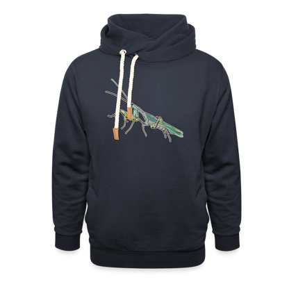 Unisex Schalkragen Hoodie Sphodromantis lineola male - Navy
