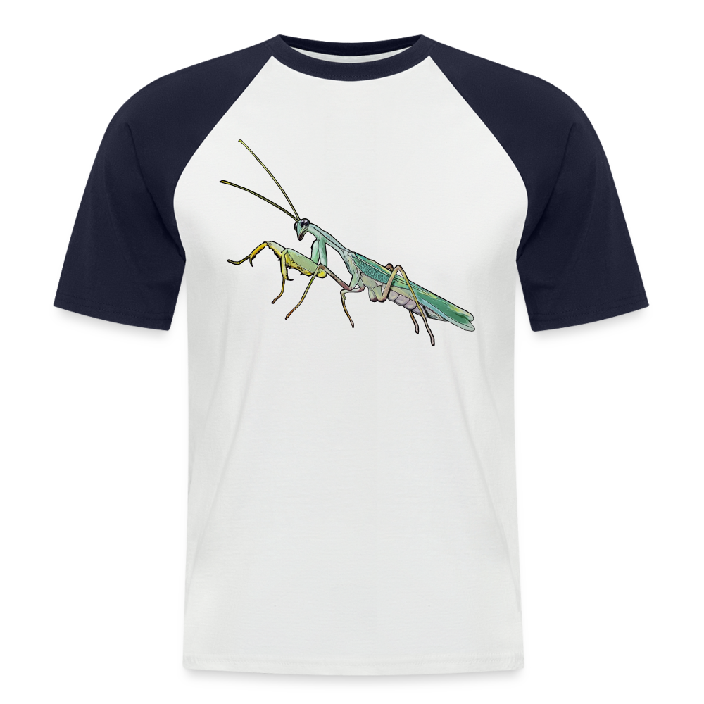 Männer Baseball-T-Shirt Sphodromantis lineola male - Weiß/Navy