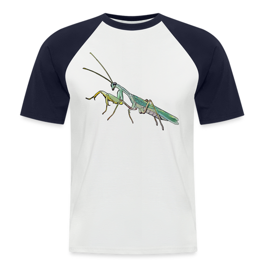 Männer Baseball-T-Shirt Sphodromantis lineola male - Weiß/Navy