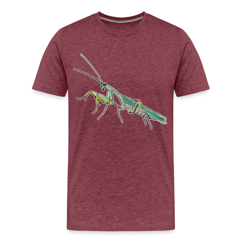 Männer Basic T-Shirt Sphodromantis lineola male - Bordeauxrot meliert