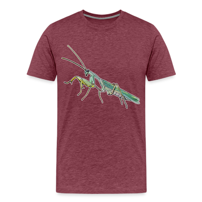 Männer Basic T-Shirt Sphodromantis lineola male - Bordeauxrot meliert