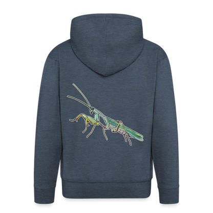 Männer Zip-Hoodie Sphodromantis lineola male - Jeansblau