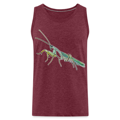 Männer Tank Top Sphodromantis lineola male - Bordeauxrot meliert