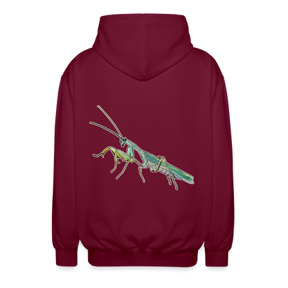 Unisex Zip-Hoodie Sphodromantis lineola male - Bordeaux