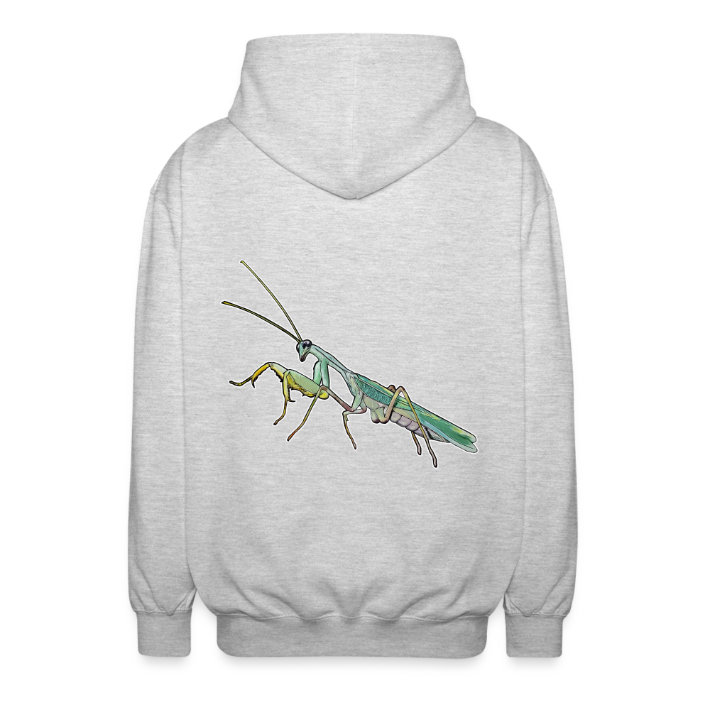 Unisex Zip-Hoodie Sphodromantis lineola male - Hellgrau meliert